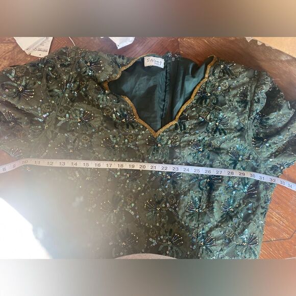 Vintage Stenay plus size green sequin dress - Picture 6 of 12
